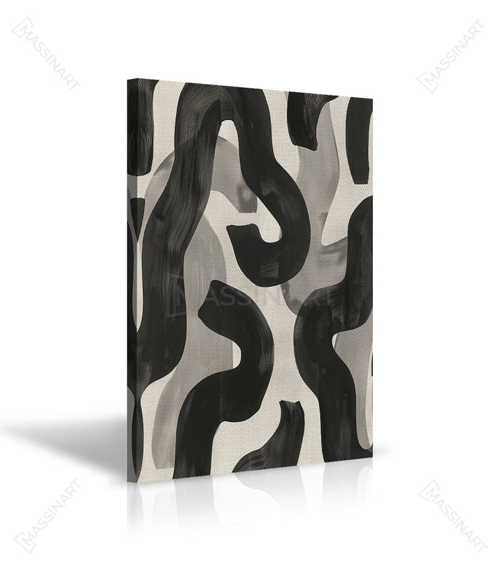 Arte abstracto contemporáneo Edge de Massinart como pieza central en salón de diseño