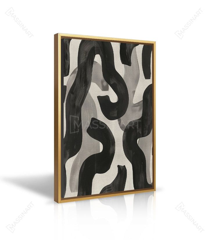 Arte mural minimalista Edge de Massinart en un salón moderno con líneas limpias