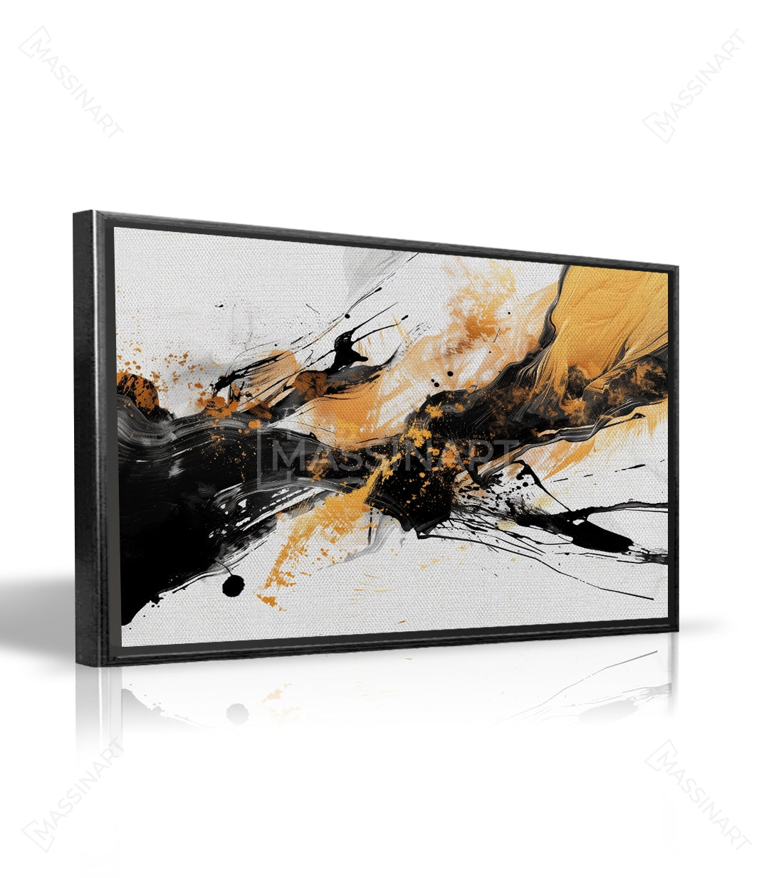 Cuadro Impact ambientado en salón — lienzo abstracto moderno Massinart