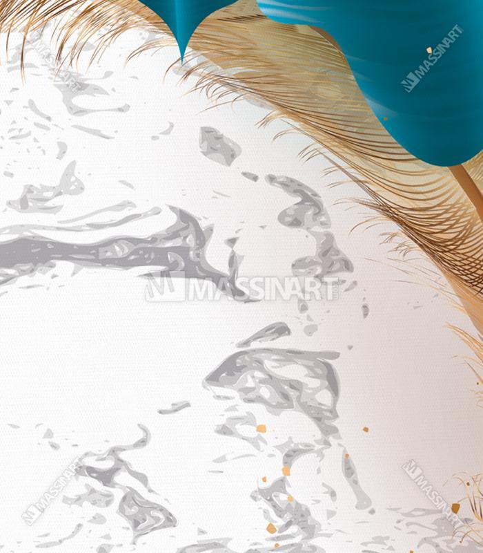 Cuadro Plumas de colores Massinart — embalaje y envío listo para colgar